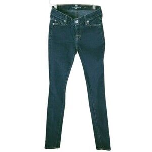 7 FOR ALL MANKIND Jeans Womens 25 x 28 THE SKINNY Stretch  Luxe Indigo